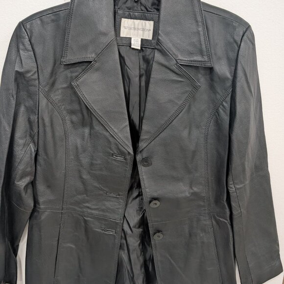 Worthington Black Leather women's jacket. - Picture 6 of 7